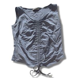 A.Byer Ruched Tie-Front Tank – Size XS | Casual Flirt | Soft Blue |